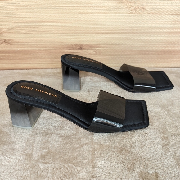 BNWOB Good American Slide Ombre Lucite Block Heels - Picture 5 of 11